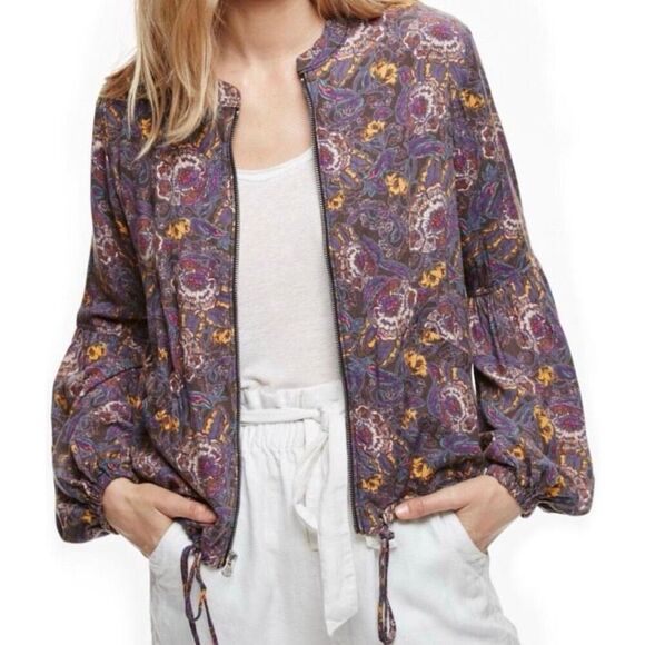 Free People Balloon Sleeve Bomber Jacket Medium - Picture 1 of 10